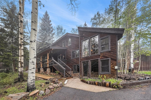 10419 Christopher Dr, Conifer, CO 80433 - chalet / cabin with stairs