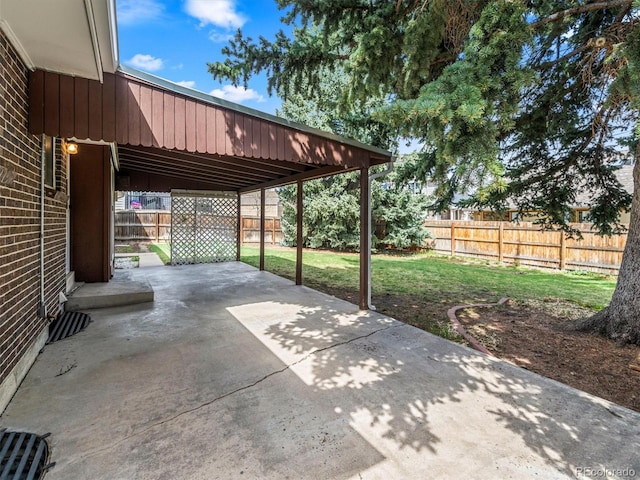 view of patio with a fenced backyard