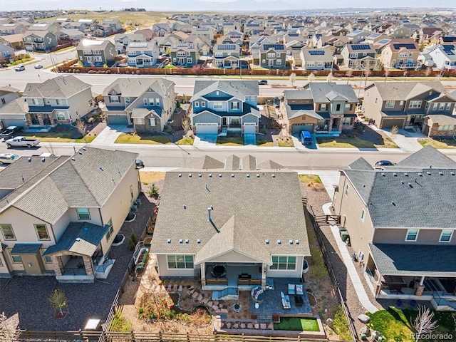 drone / aerial view with a residential view