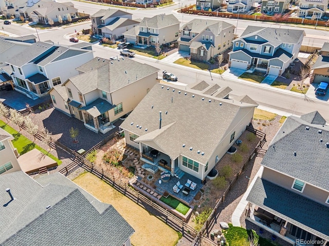 aerial view with a residential view