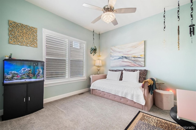 14160 Ivanhoe St, Thornton, CO 80602 - bedroom featuring carpet floors, baseboards, and ceiling fan