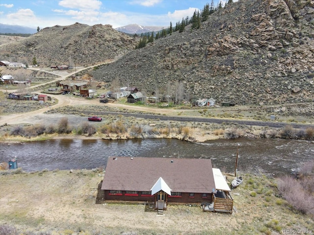 mountain view with a water view