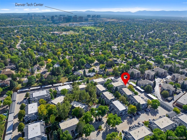 aerial view featuring a mountain view