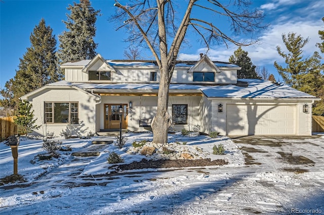 view of front of home with a garage