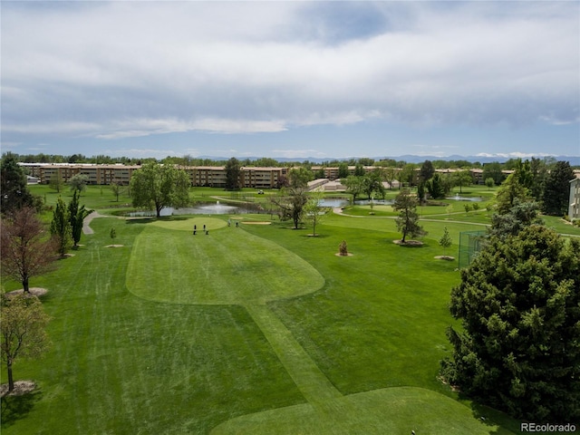 bird's eye view of a large body of water and a golf course