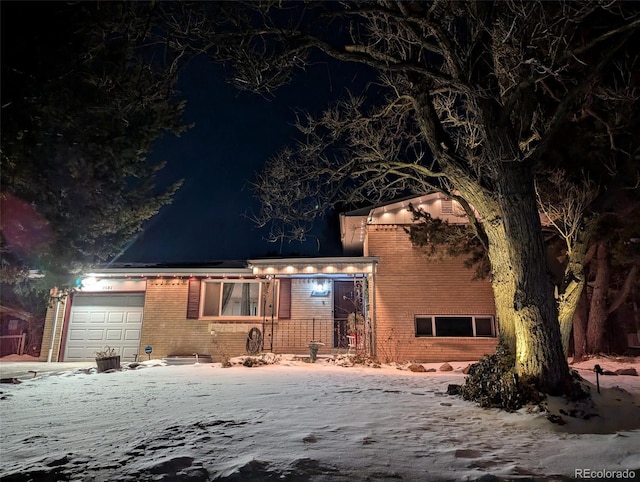 view of front of house with a garage