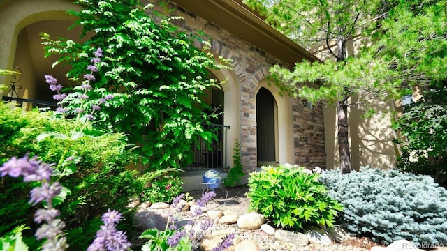 10328 Bluffmont Dr, Lone Tree, CO 80124 - exterior view of stone siding and stucco siding