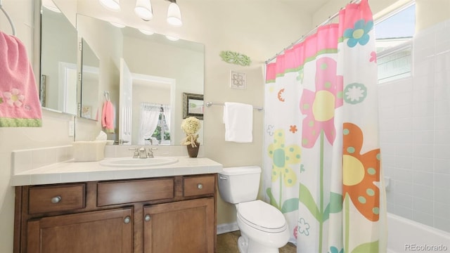 10328 Bluffmont Dr, Lone Tree, CO 80124 - full bathroom featuring vanity and shower / bath combo