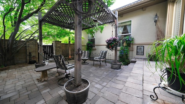 10328 Bluffmont Dr, Lone Tree, CO 80124 - view of patio with a pergola