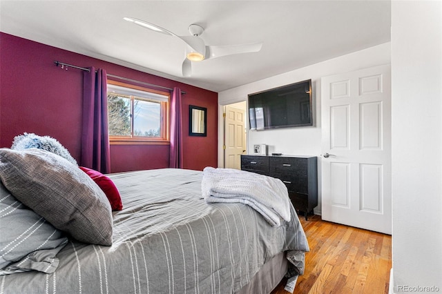 6267 S Josephine Way, Centennial, CO 80121 - bedroom with light wood finished floors and ceiling fan