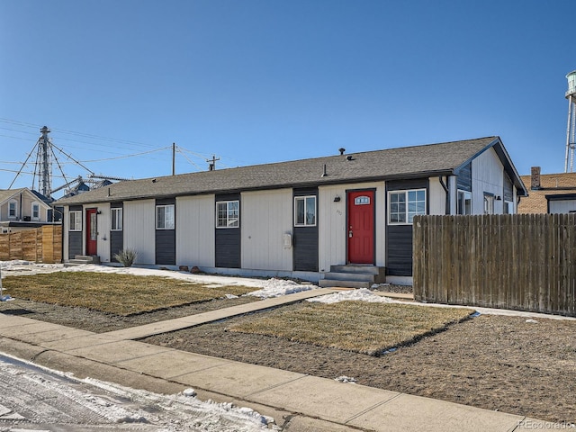 view of single story home