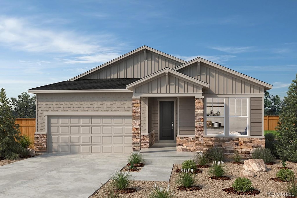 view of front facade with a garage