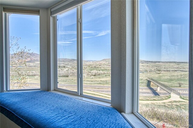 4142 S Deframe Ct, Morrison, CO 80465 - unfurnished bedroom featuring access to outside, a mountain view, and multiple windows