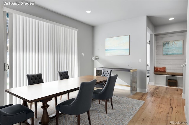 dining room featuring light hardwood / wood-style floors