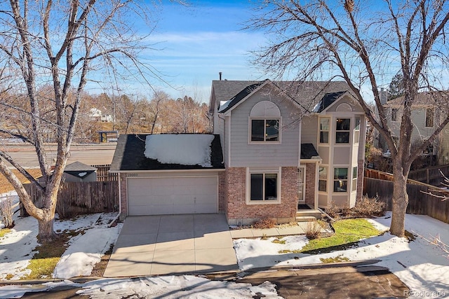 front of property featuring a garage