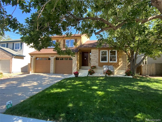 view of front of house with a front lawn