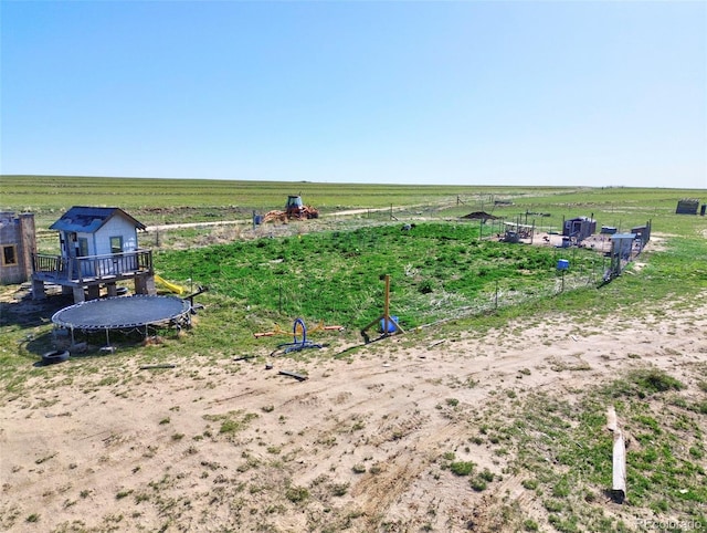 5525 S Johnson Rd, Rush, CO 80833 - view of yard with a rural view and a trampoline