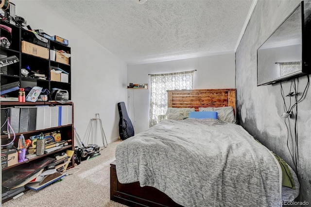 5525 S Johnson Rd, Rush, CO 80833 - carpeted bedroom with a textured ceiling and ornamental molding