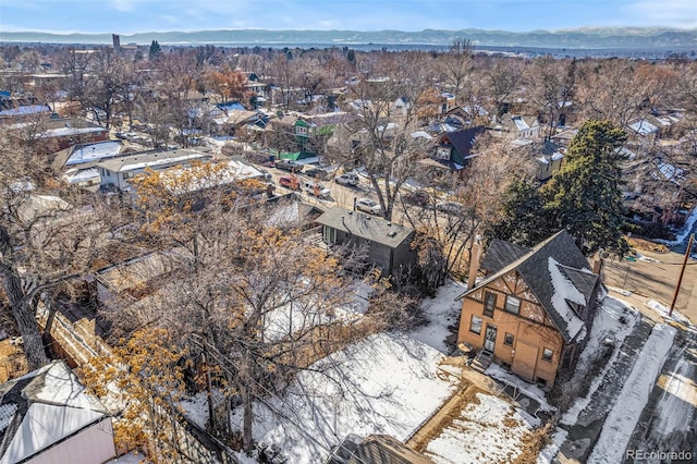 aerial view featuring a mountain view