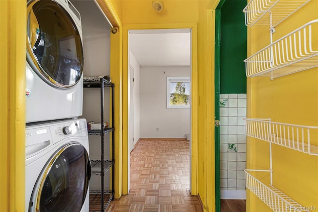301 Lagoon Ln, Silverthorne, CO 80498 - laundry room featuring stacked washer / dryer