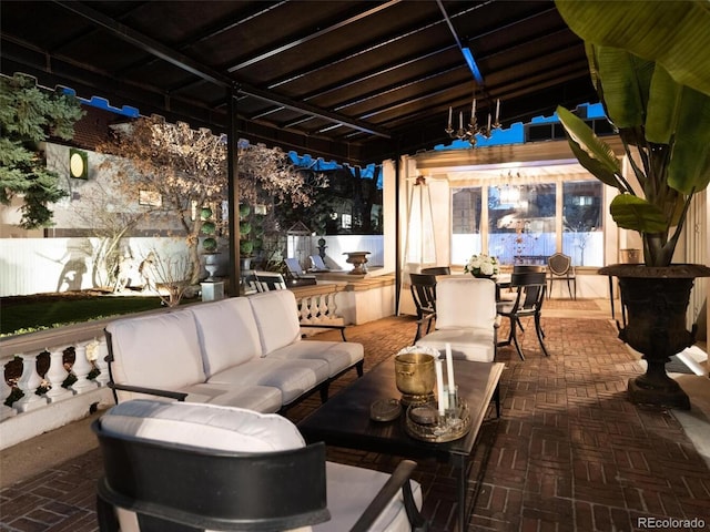 view of patio featuring outdoor lounge area