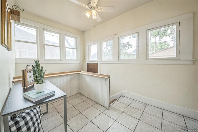 3024 W Denver Pl, Denver, CO 80211 - unfurnished office featuring light tile patterned floors, a ceiling fan, and baseboards