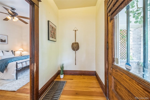 3024 W Denver Pl, Denver, CO 80211 - corridor with wood finished floors and baseboards