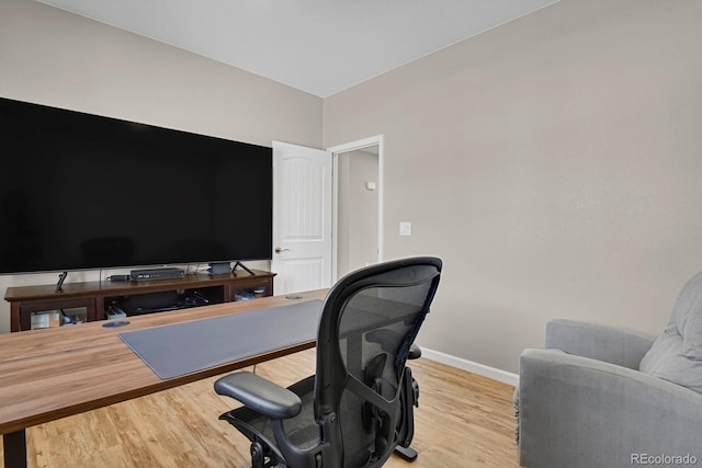 5166 Trails Edge Ln, Castle Rock, CO 80104 - office featuring baseboards and light wood-type flooring