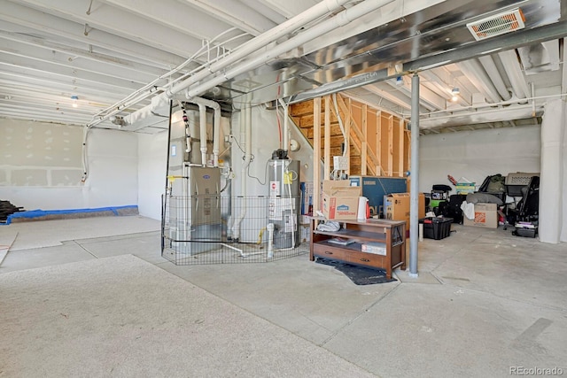 5166 Trails Edge Ln, Castle Rock, CO 80104 - unfinished basement with gas water heater