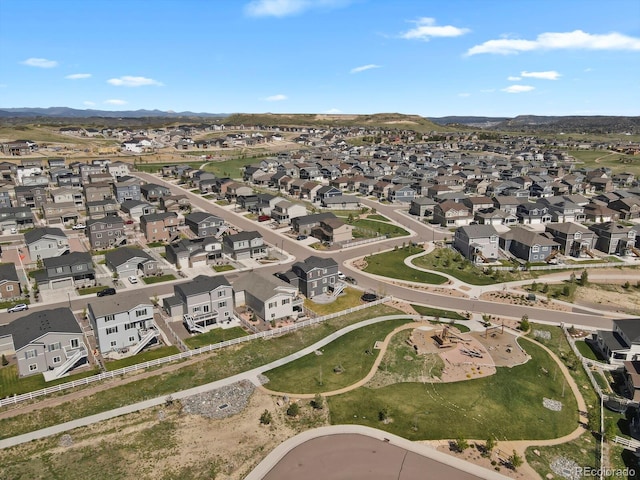 5166 Trails Edge Ln, Castle Rock, CO 80104 - aerial view of property's location featuring nearby suburban area and mountains