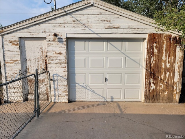 view of garage