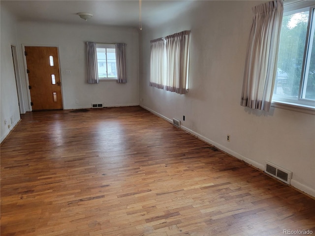 empty room featuring light wood-type flooring