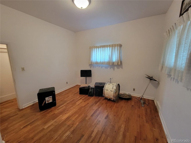 miscellaneous room with hardwood / wood-style floors