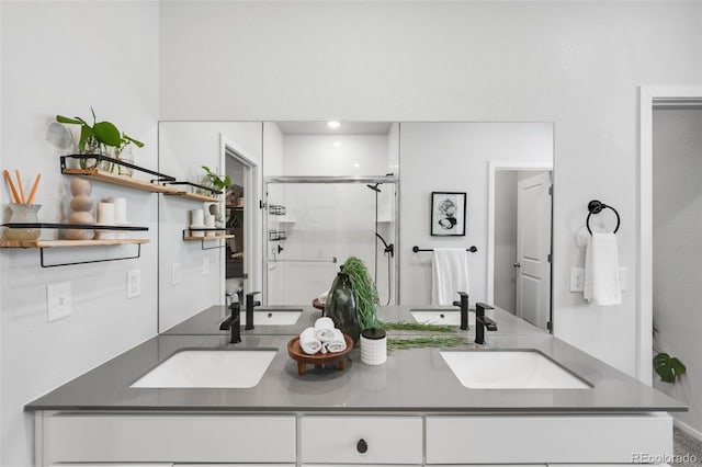 2080 Autumn Moon Dr Unit 5, Windsor, CO 80550 - bathroom with double vanity and a stall shower