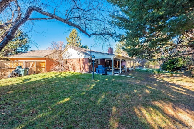 view of yard with a patio area