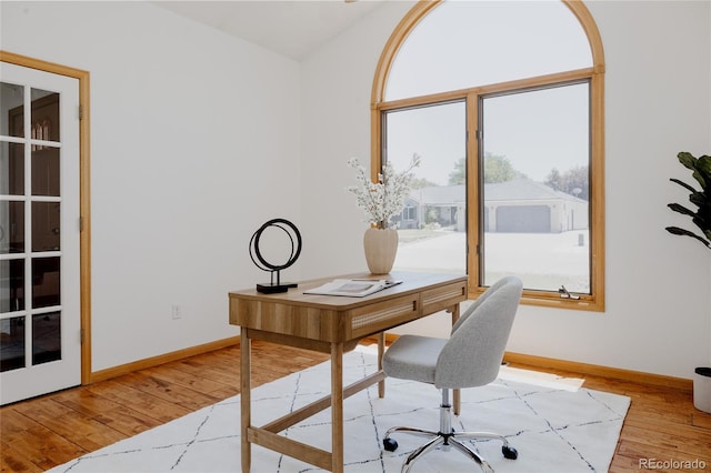 1131 N 4th St, Johnstown, CO 80534 - office area featuring wood finished floors and plenty of natural light