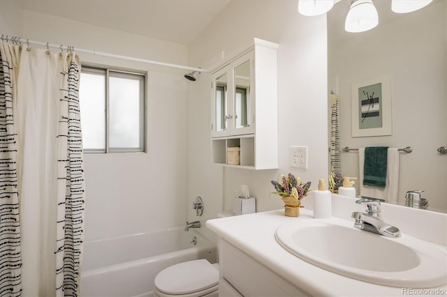 1270 Berea Dr, Boulder, CO 80305 - bathroom featuring toilet, vanity, and shower / bath combo with shower curtain