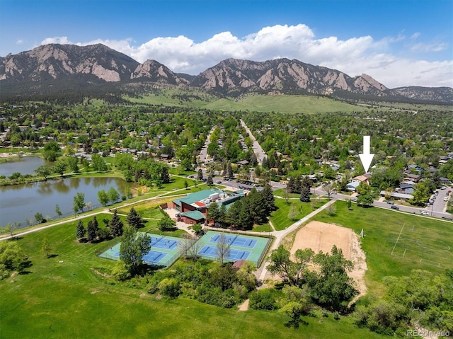 1270 Berea Dr, Boulder, CO 80305 - aerial view of property and surrounding area featuring a water and mountain view