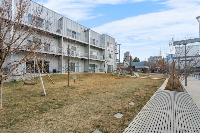 exterior space with a lawn