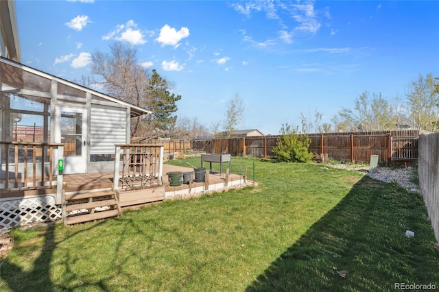 4860 S Field Way, Littleton, CO 80123 - fenced backyard with a wooden deck