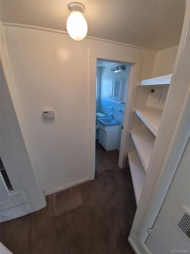444 S Jersey St, Denver, CO 80224 - corridor featuring a sink and carpet floors