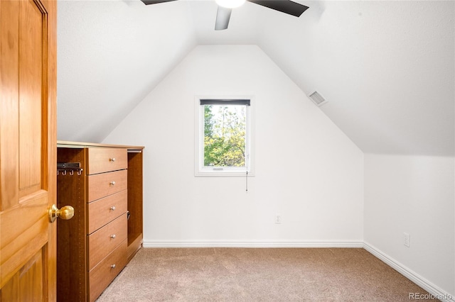 3375 W 37th Ave, Denver, CO 80211 - bonus room with light colored carpet, ceiling fan, vaulted ceiling, and baseboards