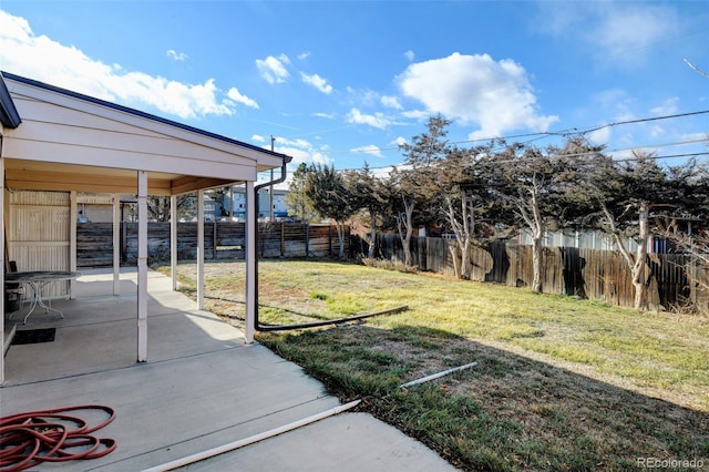 view of yard with a patio