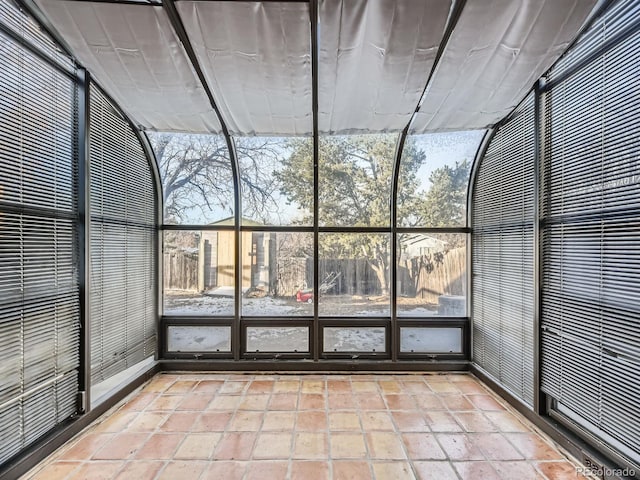 view of unfurnished sunroom