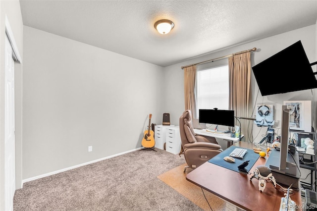 5996 Sun Mesa Cir, Castle Rock, CO 80104 - carpeted office featuring baseboards and a textured ceiling
