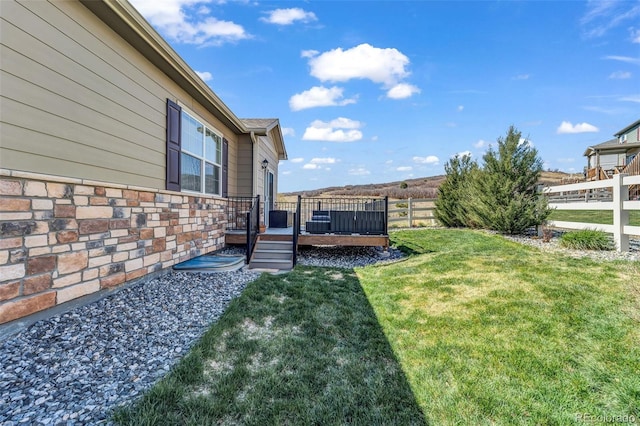 5996 Sun Mesa Cir, Castle Rock, CO 80104 - view of yard with fence and a deck
