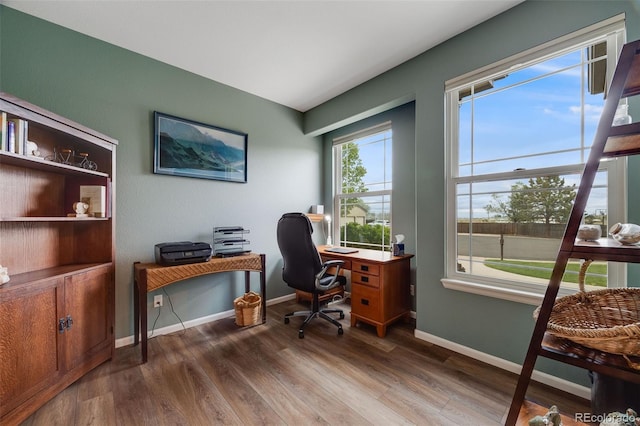 236 E Fair Ln, Centennial, CO 80121 - office area with wood finished floors and baseboards