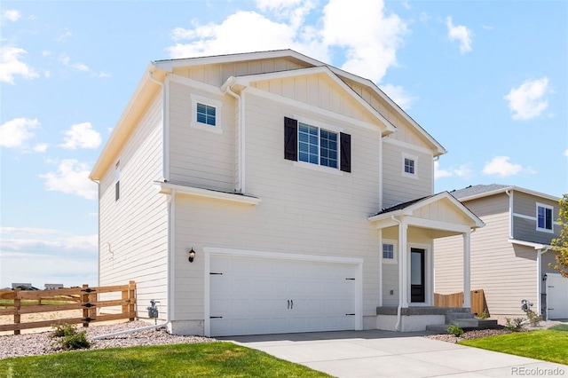 7322 Green River Ave, Frederick, CO 80530 - traditional-style house with fence, a garage, board and batten siding, and driveway