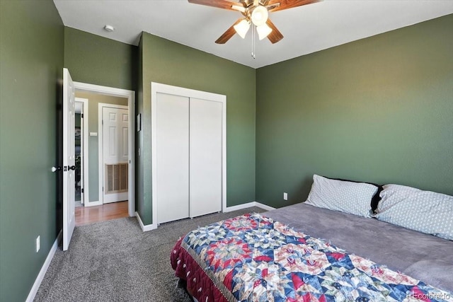 3316 Carlson Rd, Rye, CO 81069 - carpeted bedroom with a closet and ceiling fan