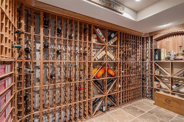 view of wine cellar